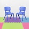 Flash Furniture Blue Plastic Stackable School Chair with 15.5" Seat Height, PK2 2-YU-YCX-005-BLUE-GG - alternate 1